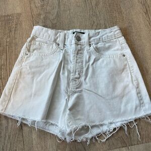 wild fable White High-Rise Frayed Hem Denim Shorts